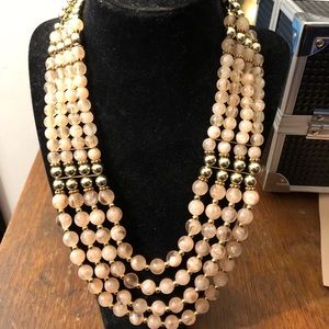 Light pink and gold layered necklace
